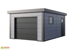 Garage En Métal Avec Porte Motorisée – 19,3 M² -Solid || Axi || EXIT TOYS Soldes Boutique garage metal porte motorisee gris clair
