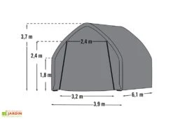 Garage Souple Et Mobile En Acier Et Polyéthylène 24 M² - 6 X 4 M -Solid || Axi || EXIT TOYS Soldes Boutique garage shelter logic souple acier vert 4