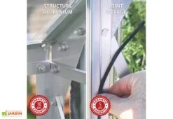 Serre De Jardin Adossée En Verre Lams 0,9 M² - Melissa Alu Naturel -Solid || Axi || EXIT TOYS Soldes Boutique garantie joints structure alu serre lams