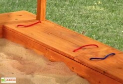 KidKraft Bac à Sable En Bois Avec Auvent Bleu Et Blanc 160 Cm -Solid || Axi || EXIT TOYS Soldes Boutique grand bac a sable auvent protege enfant bache 2