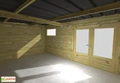 Abri De Jardin En Bois De Pin Traité Et Toiture Bac Acier – 17,64 M² -Solid || Axi || EXIT TOYS Soldes Boutique interieur abri jardin double porte vitree