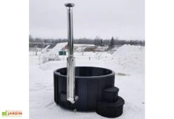 Spa Extérieur En Bois Avec Poêle Intégré 6 Places – Delux 200 Noir