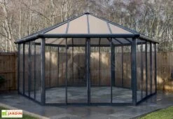 Jardin D’Hiver GARDA Gris Anthracite 5,95 X 5,17 X 3,32 M -Solid || Axi || EXIT TOYS Soldes Boutique jardin hiver aluminium tonnelle garda palram 19m2 2