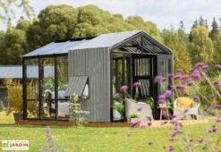 Serre De Jardin Bois Et Verre Trempé Avec Panneaux Occultants – Hibiscus -Solid || Axi || EXIT TOYS Soldes Boutique jardin hiver bois verre panneaux occultants stali
