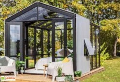 Serre De Jardin Bois Et Verre Trempé Avec Panneaux Occultants – Hibiscus -Solid || Axi || EXIT TOYS Soldes Boutique jardin hiver bois verre trempe stali