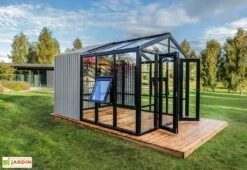 Serre De Jardin En Bois Et Verre Trempé Avec Panneaux Occultants – Jasmin -Solid || Axi || EXIT TOYS Soldes Boutique jardin hiver stali design 05