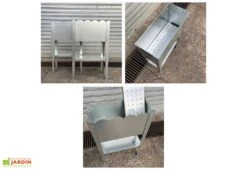 Jardinière Potager Sur Pieds En Acier Galvanisé - 50 X 20 X 80 Cm – Bords Droits -Solid || Axi || EXIT TOYS Soldes Boutique jardiniere acier bords droits