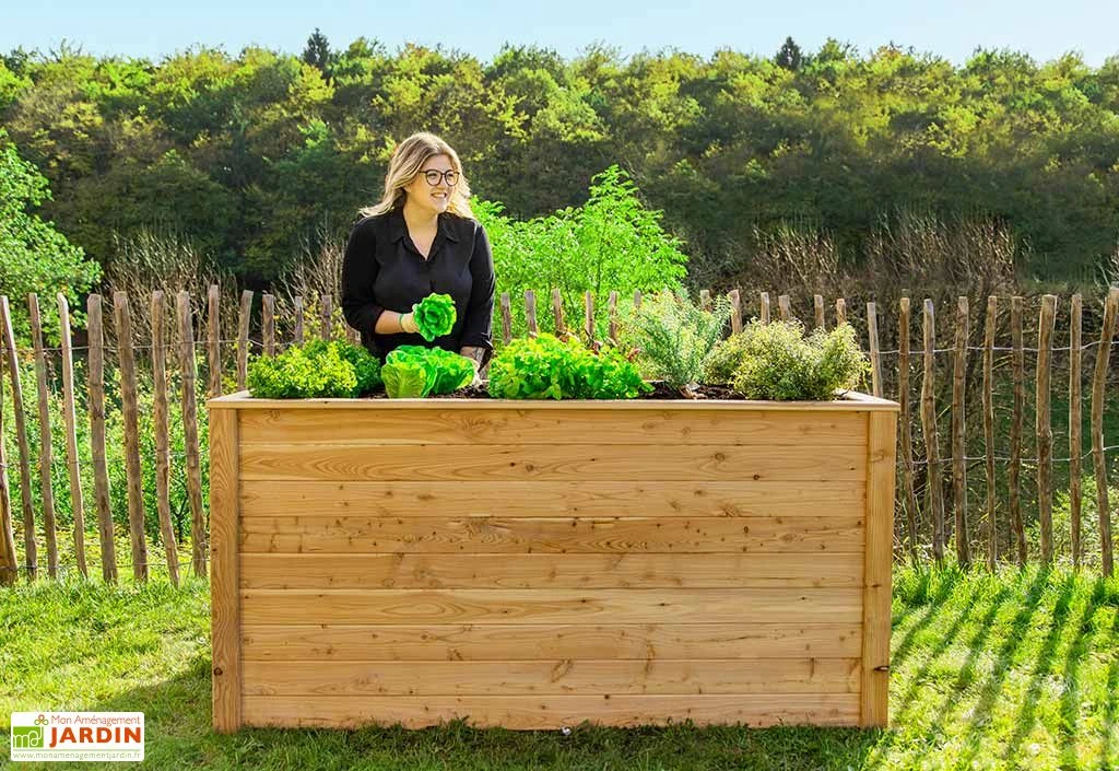 Jardinière En Bois De Mélèze Bac Potager 170 X 90 X 84 Cm 4 Jardinière En Bois De Mélèze Bac Potager 170 X 90 X 84 Cm – Image 2