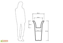 Pot De Fleurs Lumineux En Polyéthylène Flos – Ø 58 X 100 Cm -Solid || Axi || EXIT TOYS Soldes Boutique jardiniere dimensions 1