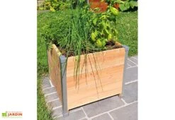 Bac à Fleurs En Bois Douglas Non Traité Et Aluminium - Design -Solid || Axi || EXIT TOYS Soldes Boutique jardiniere en bois aluminium