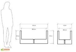 Jardinière Rectangulaire En Polyéthylène Atlantis 100 Cm (pls Coloris) -Solid || Axi || EXIT TOYS Soldes Boutique jardiniere plastique rotomoule double paroi 100cm couleurs 1