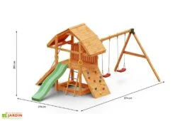 Aire De Jeux En Bois De Pin Traité Portique Balançoires Buffalo -Solid || Axi || EXIT TOYS Soldes Boutique jeux jardin aire jeux bois toboggan fungoo buffalo