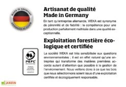 Pergola Bois Adossée Couverte 3x7 Toiture PVC - 704 X 306 Cm -Solid || Axi || EXIT TOYS Soldes Boutique logo pefc weka 5