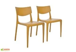 Lot De 2 Chaises De Jardin Empilables En Polypropylène Town -Solid || Axi || EXIT TOYS Soldes Boutique lot 2 chaises jardin empilables polypropylene town jaune