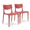 Lot De 2 Chaises De Jardin Empilables En Polypropylène Town -Solid || Axi || EXIT TOYS Soldes Boutique lot 2 chaises jardin empilables polypropylene town rouge