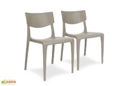 Lot De 2 Chaises De Jardin Empilables En Polypropylène Town -Solid || Axi || EXIT TOYS Soldes Boutique lot 2 chaises jardin empilables polypropylene town taupe