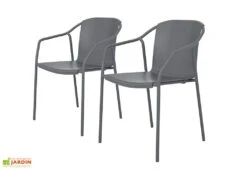 Lot De 2 Fauteuils De Jardin En Aluminium Et Polypropylène Rod -Solid || Axi || EXIT TOYS Soldes Boutique lot 2 fauteuils jardin aluminium polypropylene rod gris