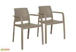Lot De 2 Fauteuils De Jardin Empilables En Polypropylène Dock -Solid || Axi || EXIT TOYS Soldes Boutique lot 2 fauteuils jardin empilables polypropylene dock taupe