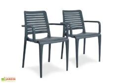 Lot De 2 Fauteuils De Jardin Empilables En Polypropylène Park -Solid || Axi || EXIT TOYS Soldes Boutique lot 2 fauteuils jardin empilables polypropylene park anthracite