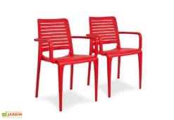 Lot De 2 Fauteuils De Jardin Empilables En Polypropylène Park -Solid || Axi || EXIT TOYS Soldes Boutique lot 2 fauteuils jardin empilables polypropylene park rouge