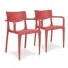 Lot De 2 Fauteuils De Jardin Empilables En Polypropylène Town -Solid || Axi || EXIT TOYS Soldes Boutique lot 2 fauteuils jardin empilables polypropylene town rouge