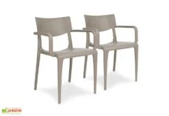 Lot De 2 Fauteuils De Jardin Empilables En Polypropylène Town -Solid || Axi || EXIT TOYS Soldes Boutique lot 2 fauteuils jardin empilables polypropylene town taupe