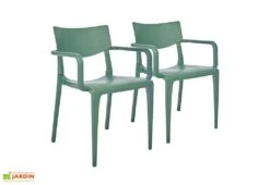Lot De 2 Fauteuils De Jardin Empilables En Polypropylène Town -Solid || Axi || EXIT TOYS Soldes Boutique lot 2 fauteuils jardin empilables polypropylene town vert
