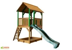 Axi Maisonnette Pour Enfant En Bois De Hemlock + Toboggan Pumba