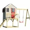 Maisonnette Pour Enfant En Bois Brut Avec Portique Balançoire Zèbre -Solid || Axi || EXIT TOYS Soldes Boutique maisonnette bois portique balancoire zebre