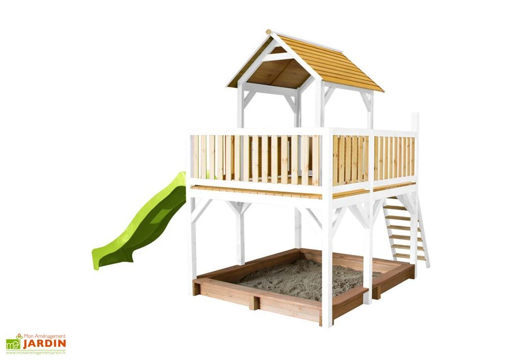 Axi Maisonnette Pour Enfant En Bois De Hemlock + Toboggan Atka 5 Axi Maisonnette Pour Enfant En Bois De Hemlock + Toboggan Atka – Image 3
