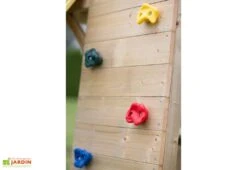Aire De Jeux En Bois Brut Avec Portique Balançoire Et Toboggan - 7,5 M² -Solid || Axi || EXIT TOYS Soldes Boutique mur escalade tour jeux bois