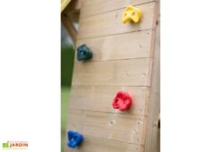 Aire De Jeux En Bois Brut Portique Balançoire Et Toboggan – 7,5 M² -Solid || Axi || EXIT TOYS Soldes Boutique muret escalade aire jeux bois 1