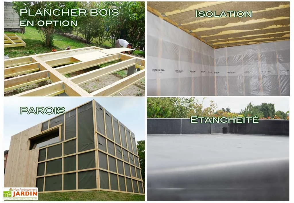 Chalet En Bois Habitable 17 M² - Bungalow Design Studio 500 X 340 Cm 6 Chalet En Bois Habitable 17 M² - Bungalow Design Studio 500 X 340 Cm – Image 4