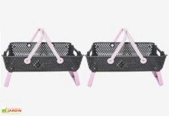 Paniers De Récolte Kajo 20L – 58 X 38 X 15 Cm (lot De 2) -Solid || Axi || EXIT TOYS Soldes Boutique panier recolte kajo 20 rose pastel