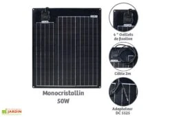 Panneau Solaire Monocristallin Semi-rigide 50 W -Solid || Axi || EXIT TOYS Soldes Boutique panneau solaire monocristallin 50w orium