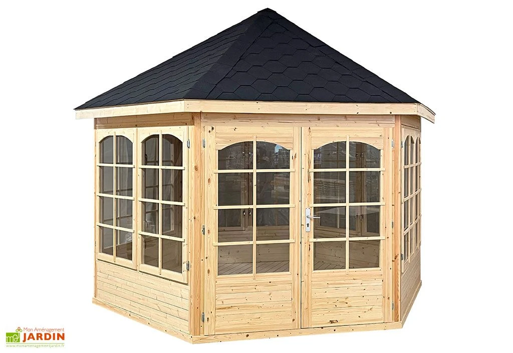 Pavillon De Jardin En Bois D'épicéa Brut Anna – 12,36 M² 4 Pavillon De Jardin En Bois D'épicéa Brut Anna – 12,36 M² – Image 2