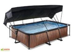 EXIT TOYS Piscine Hors Sol Tubulaire Rectangulaire – 220 X 150 X 65 Cm + Ombrage