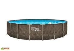 Summer Waves Piscine Hors-sol Tubulaire Ronde ∅610 X 105 Cm – PVC Bleu -Solid || Axi || EXIT TOYS Soldes Boutique piscine ronde tubulaire 610cm equipee echelle filtration