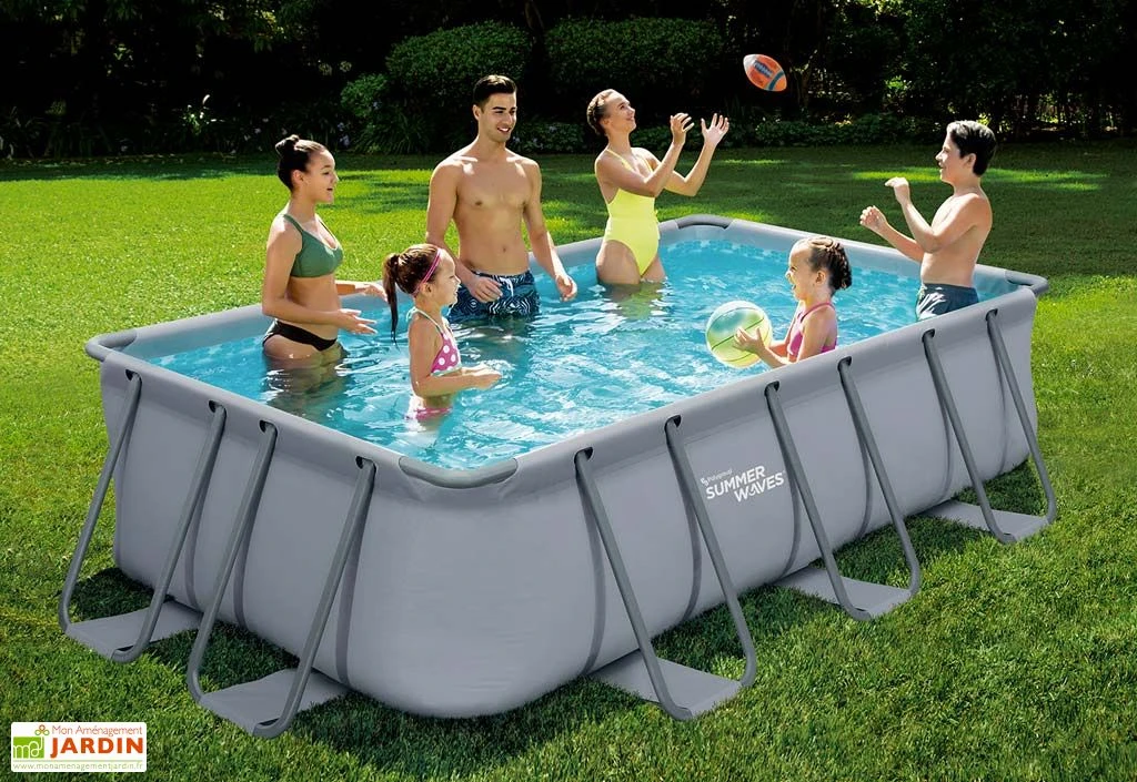 Summer Waves Piscine Hors-sol Tubulaire Rectangulaire - 4 X 2 X 1 M 3 Summer Waves Piscine Hors-sol Tubulaire Rectangulaire - 4 X 2 X 1 M