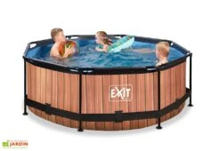EXIT TOYS Piscine Hors Sol Tubulaire Ronde – 244 X 76 Cm -Solid || Axi || EXIT TOYS Soldes Boutique piscine tubulaire ronde 244cm effet bois