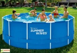 Summer Waves Piscine Hors-sol Tubulaire Ronde ∅366 X 122 Cm - PVC Bleu
