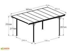 Carport Simple En Aluminium Et Polycarbonate Anthracite - 15,34 M² -Solid || Axi || EXIT TOYS Soldes Boutique plan carport simple westmann