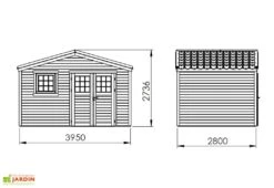 Abri De Jardin En Bois D’Épicéa Brut Shelty+ 11 M² -Solid || Axi || EXIT TOYS Soldes Boutique plan dimensions abri jardin