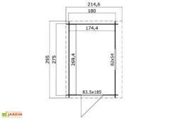 Abri De Jardin Adossé En Bois D’épicéa Brut Jura 4,95 M² -Solid || Axi || EXIT TOYS Soldes Boutique plan dimensions abri jardin adosse bois olg jura