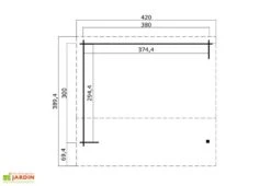 Abri De Jardin Ouvert En Bois D’épicéa Brut Kirian 300 – 11,4 M² -Solid || Axi || EXIT TOYS Soldes Boutique plan dimensions abri jardin ouvert bois kirian 300