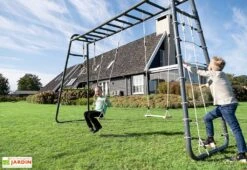 EXIT TOYS Aire De Jeux Multifonctionnelle Avec Balançoires Et Filet D’escalade – GetSet MB310