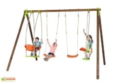 Portique Balançoires Bois Et Métal 2,30 M Bongo -Solid || Axi || EXIT TOYS Soldes Boutique portique aire de jeux bois acier bongo 7