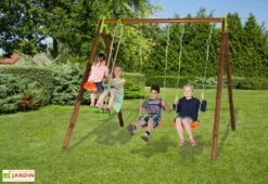 Portique Balançoires Bois Et Métal 2,30 M Yuko