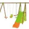 Portique Balançoires + Toboggan + Cabane Bois Et Métal Legato -Solid || Axi || EXIT TOYS Soldes Boutique portique aire jeux bois trigano legato
