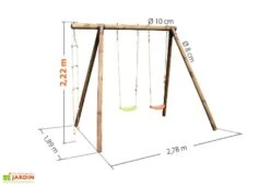 Portique En Bois 3 Enfants 2 Balançoires 1 échelle - Arthur -Solid || Axi || EXIT TOYS Soldes Boutique portique arthur dimensions